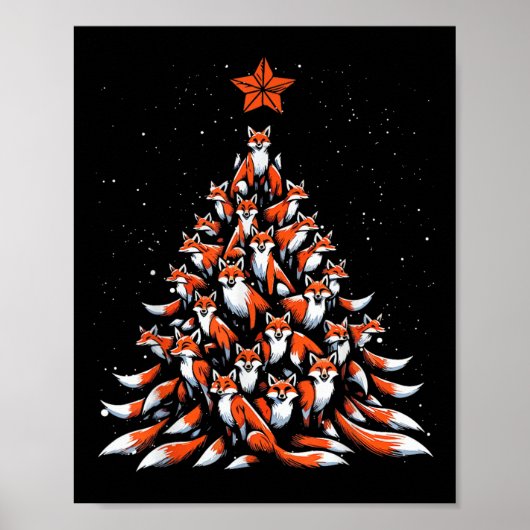Fox Christmas Tree Fox Xmas Tree Dames & Kamp; Jon Poster (Voorkant)