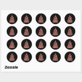 Fox Christmas Tree Fox Xmas Tree Dames & Kamp; Jon Ronde Sticker (Vel)