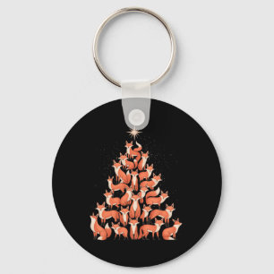 Fox Christmas Tree Fox Xmas Tree Dames & Kamp; Jon Sleutelhanger