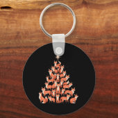 Fox Christmas Tree Fox Xmas Tree Dames & Kamp; Jon Sleutelhanger (Voorkant)