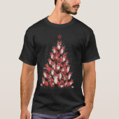 Fox Christmas Tree Fox Xmas Tree Dames & Kamp; Jon T-shirt (Voorkant)