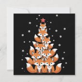 Fox Christmas Tree Fox Xmas Tree Funny Animal Feestdagenkaart (Voorkant)