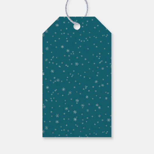Fox Christmas Tree Sleigh Snowflakes Cadeaulabel (Achterkant)