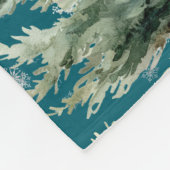 Fox Christmas Tree Sleigh Snowflakes Fleece Deken (Hoek)