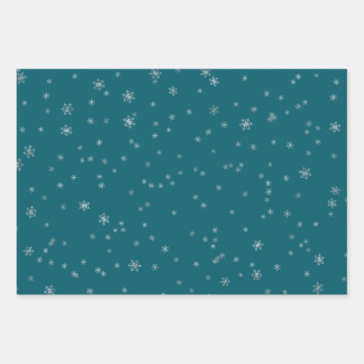 Fox Christmas Tree Sleigh Snowflakes Inpakpapier Vel (Voorkant 2)