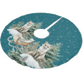Fox Christmas Tree Sleigh Snowflakes Kerstboom Rok (Gekanteld)