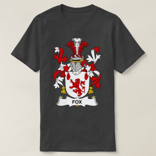 Fox coat Arms Family Crest T-shirt (Design voorkant)