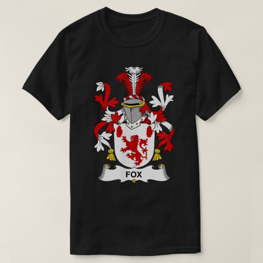 Fox coat Arms Family Crest T-shirt (Design voorkant)
