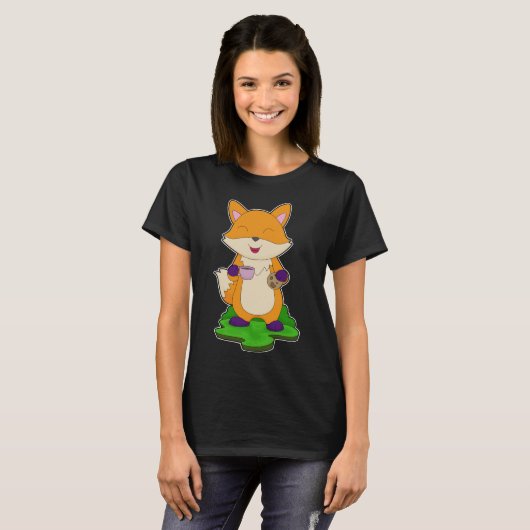 Fox Coffee Cookie T-shirt (Voorkant volledig)