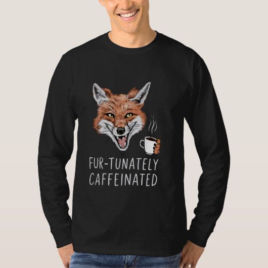 Fox Coffee Lover Cafeïne Fox Mok Coffee T-shirt (Voorkant)