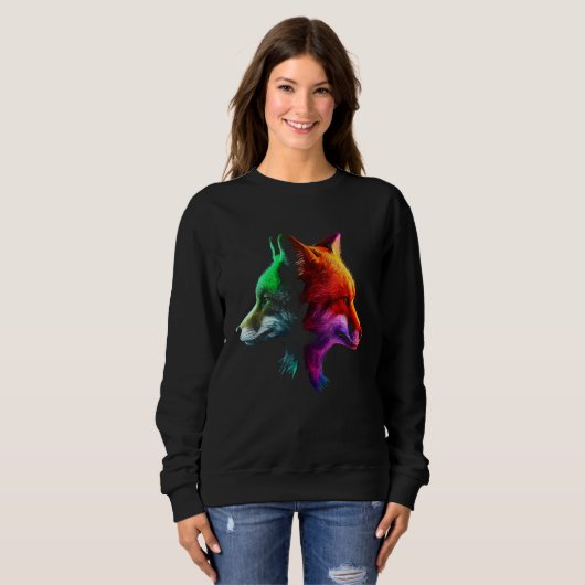 Fox Colourful Fantasy  Animal Fox Trui (Voorkant volledig)