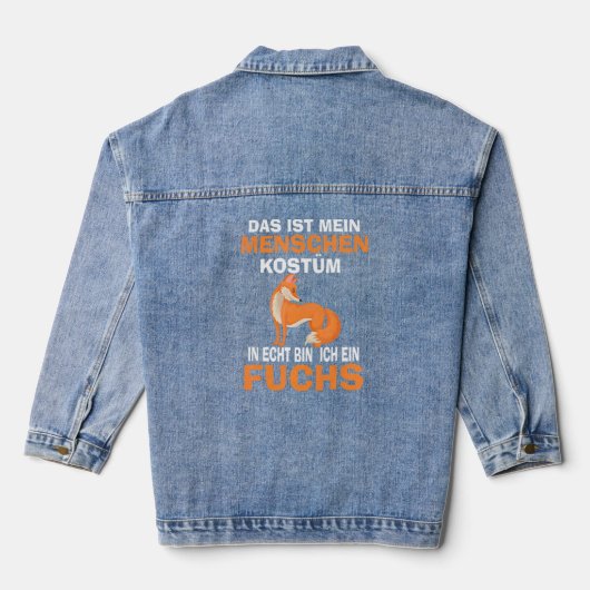 Fox Costume Red Fox Wild Animal Denim Jacket (Achterkant)