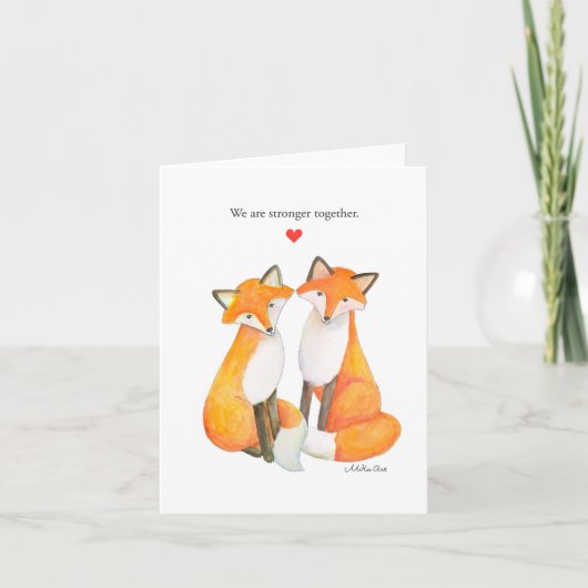 Fox Couple Foxy Couple Love Jubileum Valentijn Kaart (Voorkant)