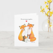 Fox Couple Foxy Couple Love Jubileum Valentijn Kaart (Gele Bloem)