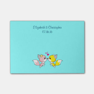 Fox Couple Kissing Wedding Favoriet Post-it® Notes