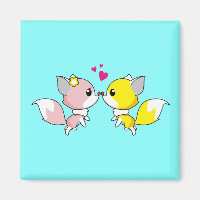 Fox Couple Kust met Little Hearts Overhead