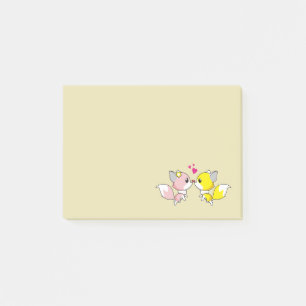 Fox Couple Kust met Little Hearts Overhead Post-it® Notes