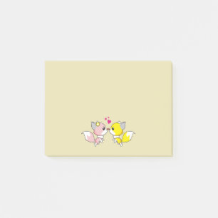 Fox Couple Kust met Little Hearts Overhead Post-it® Notes