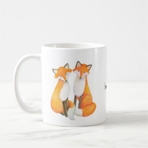 Fox Couple, schattige foxrode voxkoppel, aangepast Koffiemok
