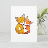 Fox Couple Wedding Invitation Schattige Woodland F Kaart (Staand voorkant)