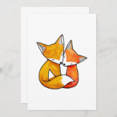 Fox Couple Wedding Invitation Schattige Woodland F Kaart (Voorkant / Achterkant)