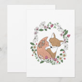 Fox Couple Wedding Invitation Woodland Wedding Kaart (Voorkant / Achterkant)