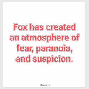 Fox Creëert Angst & Waanideeën Hankamer Artjunkhau Sticker