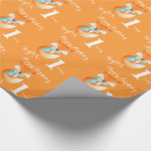 Fox cub art age and name 1st verjaardagscrap cadeaupapier (Hoek)