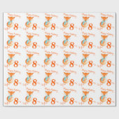 Fox cub art age and name 8th jarig rap cadeaupapier (Vlak)