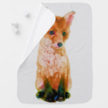 Fox Cub Baby Fox Waterverf Nursery Print