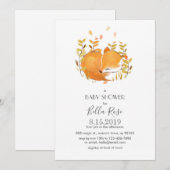 Fox Cub Baby Shower-uitnodigingen Kaart (Voorkant / Achterkant)
