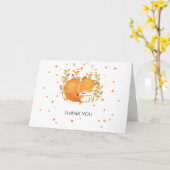 Fox Cub Baby Sprinkle Baby shower Hartelijk dank Kaart (Gele Bloem)