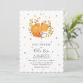 Fox Cub Baby Sprinkle Invitations Kaart (Staand voorkant)