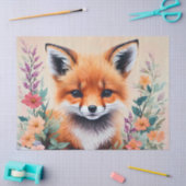 Fox Cub Bloemenkunst Tissuepapier (Craft)