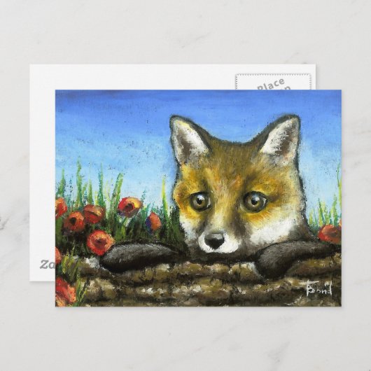 Fox cub briefkaart (Voorkant / Achterkant)