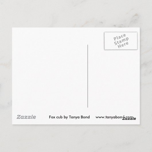 Fox cub briefkaart (Achterkant)