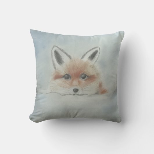 Fox cub cushion pillow kussen (Voorkant)