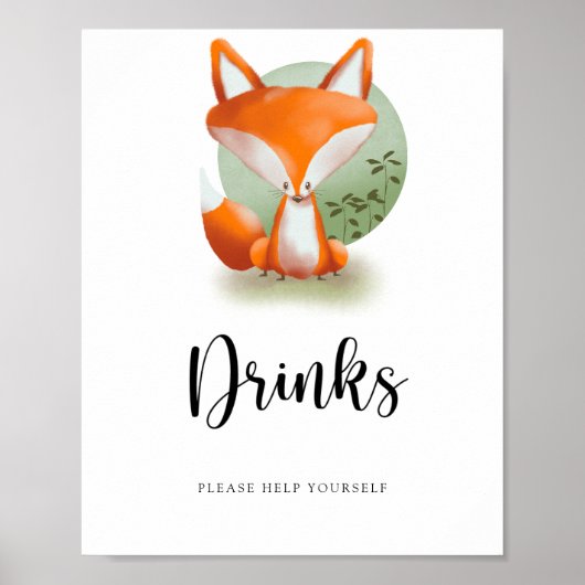Fox Cub - Drinken helpen jezelf Poster (Voorkant)