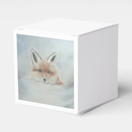 Fox cub favor box bedankdoosjes (Voorkant Zijde)
