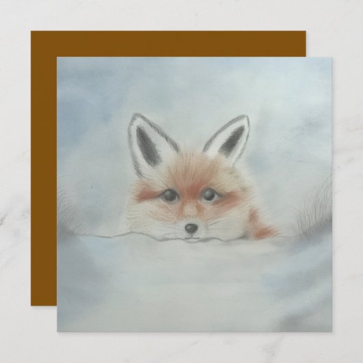 Fox cub flat card (Voorkant / Achterkant)