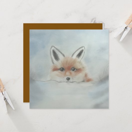 Fox cub flat card (Voorkant / Achterkant in situ)