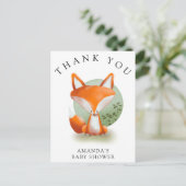 Fox cub - Hartelijk dank Briefkaart (Staand voorkant)