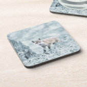 Fox Cub in de sneeuw Bier Onderzetter (Linkerzijde)