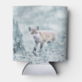 Fox Cub in de sneeuw Blikjeskoeler (Voorkant)