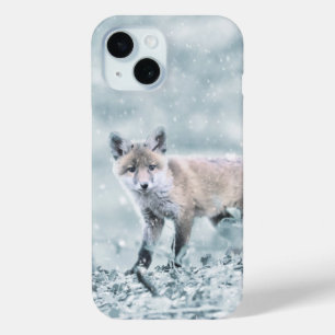 Fox Cub in de sneeuw iPhone 15 Case