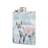 Fox Cub in de sneeuw Heupfles (Links)