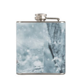 Fox Cub in de sneeuw Heupfles (Achterkant)