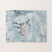 Fox Cub in de sneeuw Legpuzzel (Horizontaal)