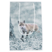 Fox Cub in de sneeuw Medium Cadeauzakje (Achterkant)