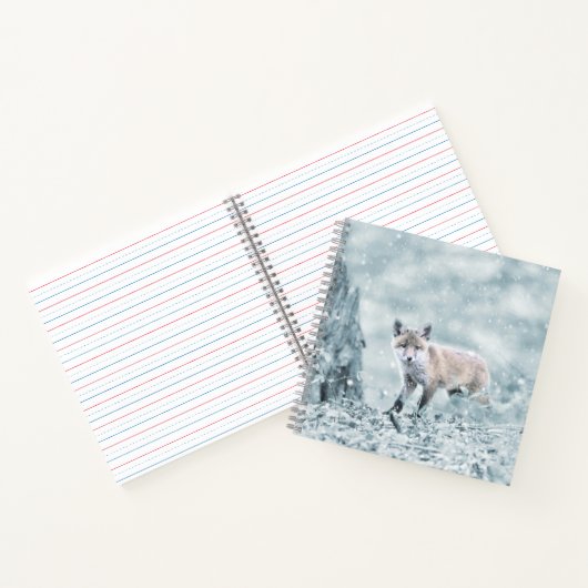 Fox Cub in de sneeuw Notitieboek (Binnen)